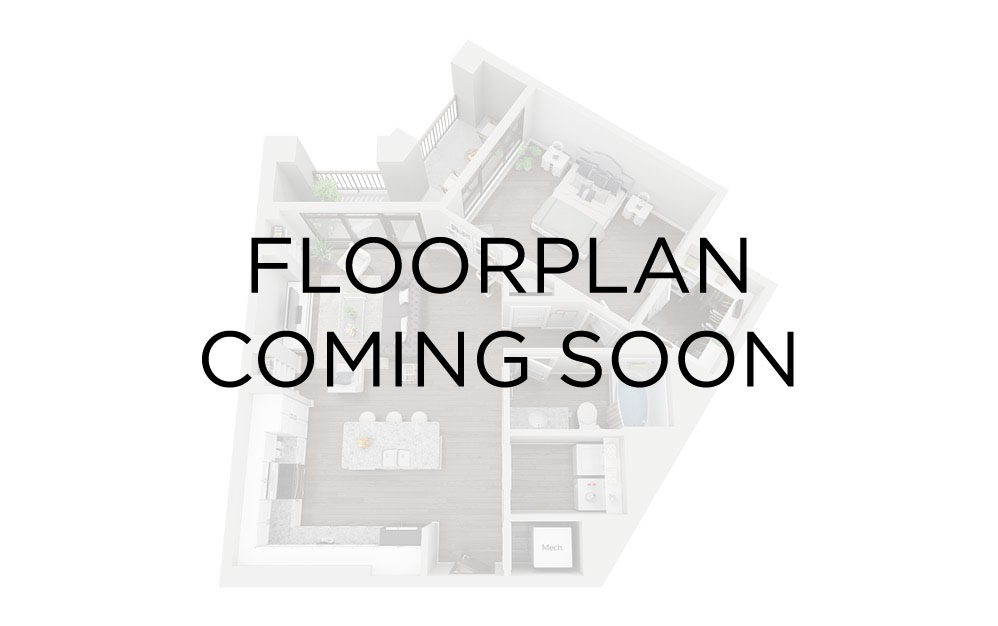 A1-U - 1 bedroom floorplan layout with 1 bathroom and 739 square feet